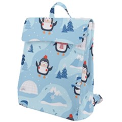 Christmas-seamless-pattern-with-penguin Flap Top Backpack