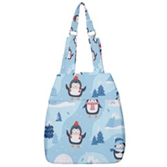 Christmas-seamless-pattern-with-penguin Center Zip Backpack