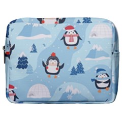 Christmas-seamless-pattern-with-penguin Make Up Pouch (Large)