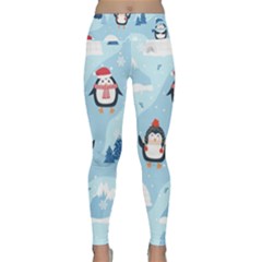 Christmas-seamless-pattern-with-penguin Lightweight Velour Classic Yoga Leggings