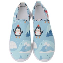 Christmas-seamless-pattern-with-penguin Men s Slip On Sneakers