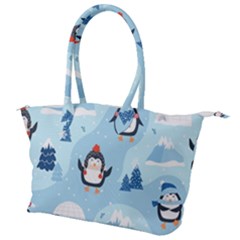 Christmas-seamless-pattern-with-penguin Canvas Shoulder Bag