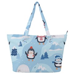 Christmas-seamless-pattern-with-penguin Full Print Shoulder Bag