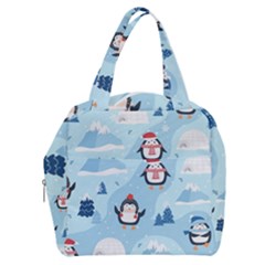 Christmas-seamless-pattern-with-penguin Boxy Hand Bag