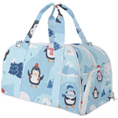 Christmas-seamless-pattern-with-penguin Burner Gym Duffel Bag