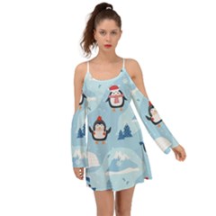 Christmas-seamless-pattern-with-penguin Boho Dress