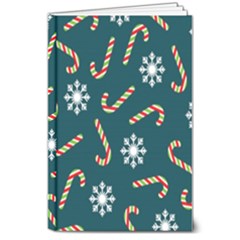 Christmas-seamless-pattern-with-candies-snowflakes 8  X 10  Hardcover Notebook by Grandong