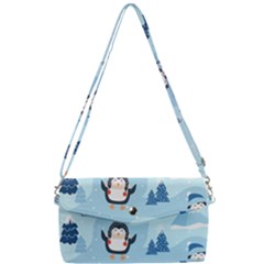 Christmas-seamless-pattern-with-penguin Removable Strap Clutch Bag