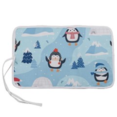 Christmas-seamless-pattern-with-penguin Pen Storage Case (S)