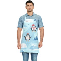 Christmas-seamless-pattern-with-penguin Kitchen Apron