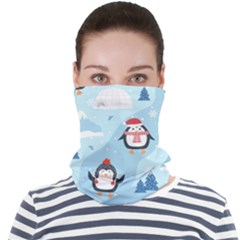 Christmas-seamless-pattern-with-penguin Face Seamless Bandana (Adult)