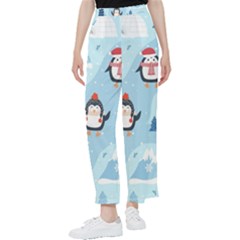 Christmas-seamless-pattern-with-penguin Women s Pants 