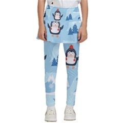 Christmas-seamless-pattern-with-penguin Kids  Skirted Pants