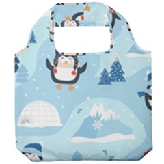 Christmas-seamless-pattern-with-penguin Foldable Grocery Recycle Bag