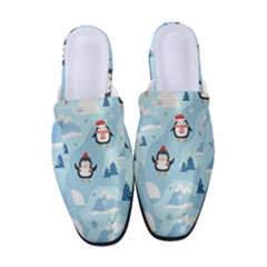 Christmas-seamless-pattern-with-penguin Women s Classic Backless Heels