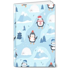 Christmas-seamless-pattern-with-penguin 8  x 10  Softcover Notebook