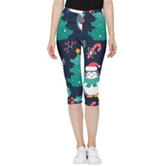 Colorful-funny-christmas-pattern      - Inside Out Lightweight Velour Capri Leggings  by Grandong