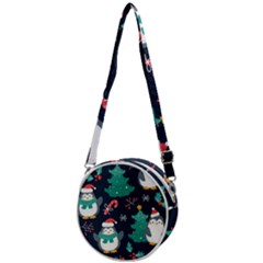 Colorful-funny-christmas-pattern      - Crossbody Circle Bag