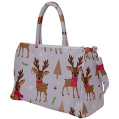 Christmas-seamless-pattern-with-reindeer Duffel Travel Bag by Grandong