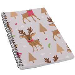 Christmas-seamless-pattern-with-reindeer 5 5  X 8 5  Notebook by Grandong