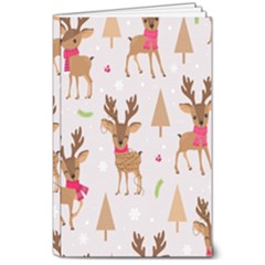 Christmas-seamless-pattern-with-reindeer 8  X 10  Softcover Notebook by Grandong