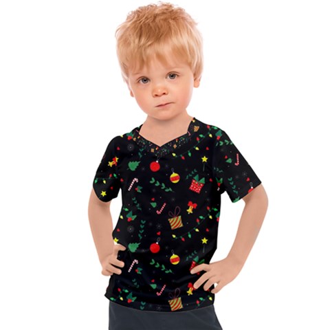 Christmas Pattern Texture Colorful Wallpaper Kids  Sports T-shirt by Grandong