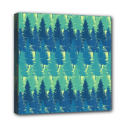 Christmas Trees Pattern Digital Paper Seamless Mini Canvas 8  x 8  (Stretched)