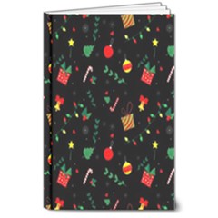 Christmas Pattern Texture Colorful Wallpaper 8  X 10  Hardcover Notebook by Grandong