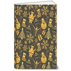 Christmas Background Seamless Pattern Pattern 8  X 10  Softcover Notebook by Grandong