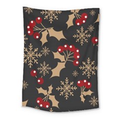 Christmas-pattern-with-snowflakes-berries Medium Tapestry by Grandong