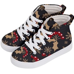 Christmas-pattern-with-snowflakes-berries Kids  Hi-top Skate Sneakers by Grandong