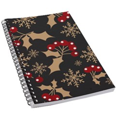 Christmas-pattern-with-snowflakes-berries 5 5  X 8 5  Notebook by Grandong