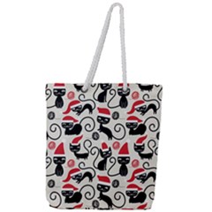 Cute Christmas Seamless Pattern Vector Full Print Rope Handle Tote (large) by Grandong