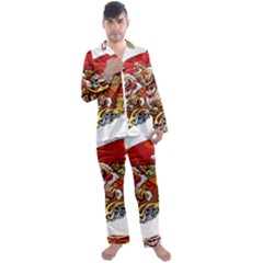 Funny Santa Claus Christmas Men s Long Sleeve Satin Pajamas Set by Grandong