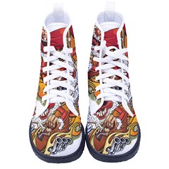 Funny Santa Claus Christmas Men s High-top Canvas Sneakers by Grandong