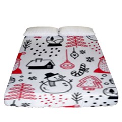 Christmas-themed-seamless-pattern Fitted Sheet (king Size) by Grandong