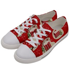 Christmas-new-year-seamless-pattern Women s Low Top Canvas Sneakers by Grandong