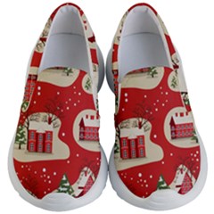 Christmas-new-year-seamless-pattern Kids Lightweight Slip Ons by Grandong