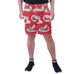 Christmas-new-year-seamless-pattern Men s Pocket Shorts