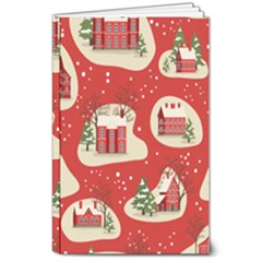 Christmas-new-year-seamless-pattern 8  X 10  Softcover Notebook by Grandong