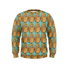 Owl-stars-pattern-background Kids  Sweatshirt by Grandong