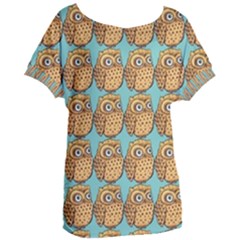 Owl-stars-pattern-background Women s Oversized T-shirt by Grandong
