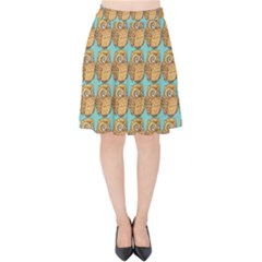 Owl Dreamcatcher Velvet High Waist Skirt by Grandong