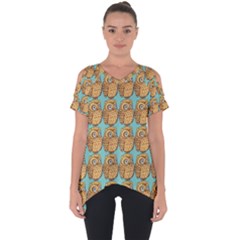 Owl-stars-pattern-background Cut Out Side Drop T-shirt by Grandong