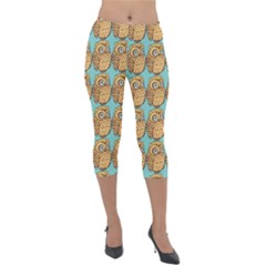 Owl Dreamcatcher Lightweight Velour Capri Leggings  by Grandong