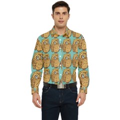 Owl-stars-pattern-background Men s Long Sleeve  Shirt by Grandong