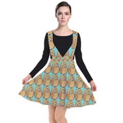 Owl-stars-pattern-background Plunge Pinafore Dress by Grandong