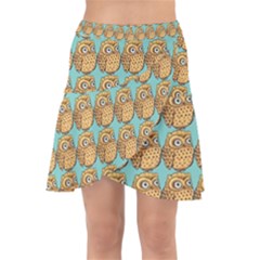 Owl-stars-pattern-background Wrap Front Skirt by Grandong