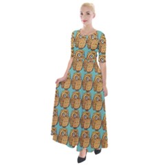 Owl Dreamcatcher Half Sleeves Maxi Dress by Grandong