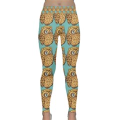 Owl-pattern-background Classic Yoga Leggings by Grandong
